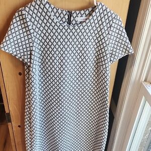 Calvin Klein Monochrome Diamond Pattern Dress